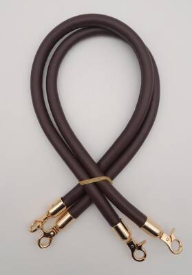 Angel Çanta Aksesuar Çift Kordon Çanta Sapı Koyu Kahverengi Light Gold Metalli - 1