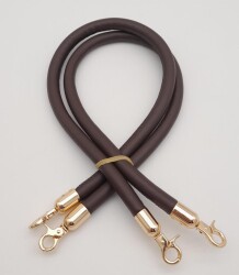 Angel Çanta Aksesuar Çift Kordon Çanta Sapı Koyu Kahverengi Light Gold Metalli - 2