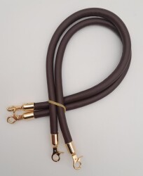 Angel Çanta Aksesuar Çift Kordon Çanta Sapı Koyu Kahverengi Light Gold Metalli - 3