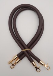 Angel Çanta Aksesuar Çift Kordon Çanta Sapı Koyu Kahverengi Light Gold Metalli - Angel Çanta Aksesuar