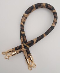 Angel Çanta Aksesuar Çift Kordon Çanta Sapı Leopar Light Gold Metalli - 3