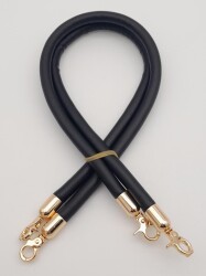 Angel Çanta Aksesuar Çift Kordon Çanta Sapı Siyah Renk Light Gold Metalli - 2