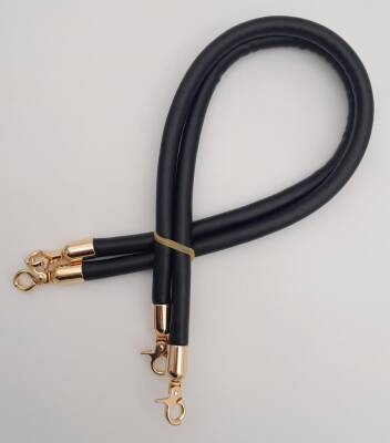 Angel Çanta Aksesuar Çift Kordon Çanta Sapı Siyah Renk Light Gold Metalli - 3