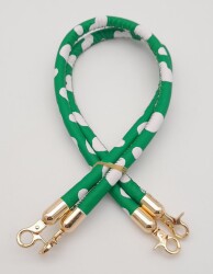 Angel Çanta Aksesuar Çift Kordon Çanta Sapı Yeşil Beyaz Leopar Light Gold Metalli - 2