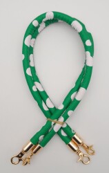 Angel Çanta Aksesuar Çift Kordon Çanta Sapı Yeşil Beyaz Leopar Light Gold Metalli - Angel Çanta Aksesuar