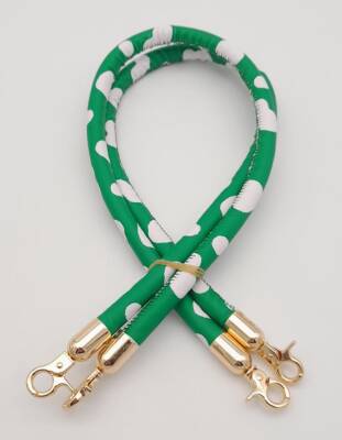 Angel Çanta Aksesuar Çift Kordon Çanta Sapı Yeşil Beyaz Leopar Light Gold Metalli - 2