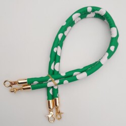 Angel Çanta Aksesuar Çift Kordon Çanta Sapı Yeşil Beyaz Leopar Light Gold Metalli - 3