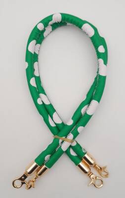 Angel Çanta Aksesuar Çift Kordon Çanta Sapı Yeşil Beyaz Leopar Light Gold Metalli - 1