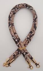 Angel Çanta Aksesuar Çift Kordon Çanta Sapı Yılan Derisi Desen Light Gold Metalli - Angel Çanta Aksesuar