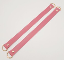 Angel Çanta Aksesuar Suni Deri 38x2.5 cm Fuşya Renk Çift Çanta Sapı Light Gold Metalli - 2