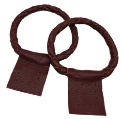 Angel Çanta Aksesuar Gerçek Deri 13 cm Nova Yuvarlak Model Bordo Renk Çift Çanta Sapı - Angel Çanta Aksesuar