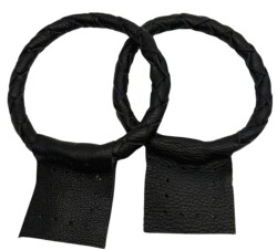 Angel Çanta Aksesuar Gerçek Deri 13 cm Nova Yuvarlak Model Siyah Renk Çift Çanta Sapı - Angel Çanta Aksesuar