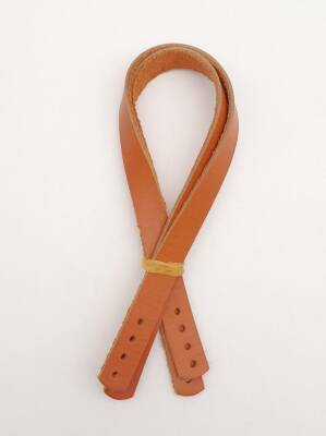 Angel Çanta Aksesuar Gerçek Deri 35x1.2 cm Turuncu Taba Renk Çift Çanta Sapı - 1