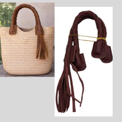 Angel Çanta Aksesuar Gerçek Deri 45 cm Nova Model Bordo Renk Çift Çanta Sapı - 1