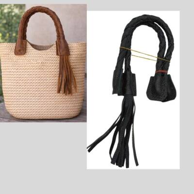 Angel Çanta Aksesuar Gerçek Deri 45 cm Nova Model Siyah Renk Çift Çanta Sapı - 1