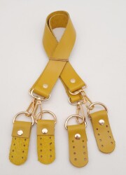 Angel Çanta Aksesuar Gerçek Deri 55 Cm Misu Model Çift Sap Limon Küfü Renk Light Gold Metal - 3