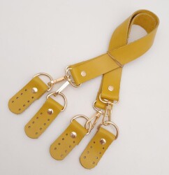 Angel Çanta Aksesuar Gerçek Deri 55 Cm Misu Model Çift Sap Limon Küfü Renk Light Gold Metal - 2