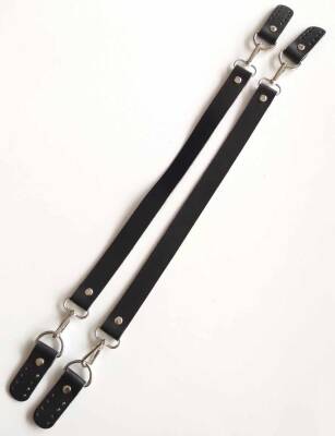 Angel Çanta Aksesuar Gerçek Deri 55 Cm Misu Model Çift Sap Siyah Gümüş Metal - 1