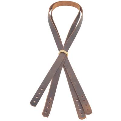 Angel Çanta Aksesuar Gerçek Deri 70x1.2 cm Crazy Oil Hardal Sarı Renk Çift Çanta Sapı - 1