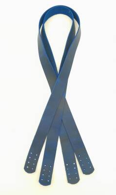 Angel Çanta Aksesuar Gerçek Deri 70x2 cm Saks Mavi Crazy Oil Renk Çift Çanta Sapı - 1