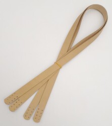 Angel Çanta Aksesuar Gerçek Deri 80x2 cm Ham Doğal Renk Çift Sap - 3