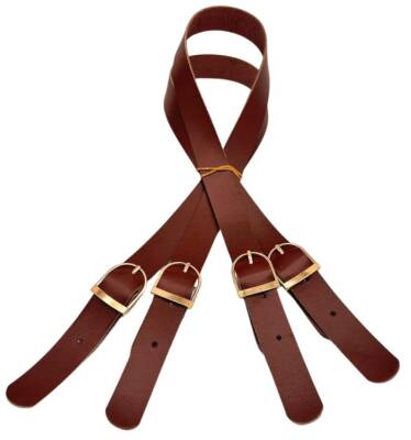 Angel Çanta Aksesuar Gerçek Deri Tokalı Model Çanta Sapı Kızıl Kahve Renk Light Gold Metalli - 1