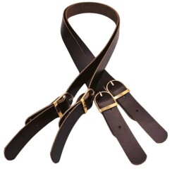 Angel Çanta Aksesuar Gerçek Deri Tokalı Model Çanta Sapı Koyu Kahve Renk Light Gold Metalli - Angel Çanta Aksesuar