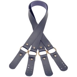 Angel Çanta Aksesuar Haledört Model Suni Deri Çift Sap Lacivert Renk Antik Metalli - 2