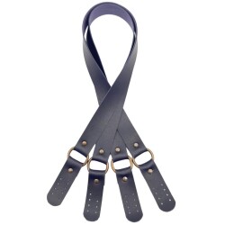 Angel Çanta Aksesuar Haledört Model Suni Deri Çift Sap Lacivert Renk Antik Metalli - Angel Çanta Aksesuar