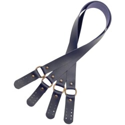 Angel Çanta Aksesuar Haledört Model Suni Deri Çift Sap Lacivert Renk Antik Metalli - 3