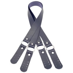 Angel Çanta Aksesuar Haledört Model Suni Deri Çift Sap Lacivert Renk Gümüş Metalli - 2