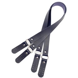 Angel Çanta Aksesuar Haledört Model Suni Deri Çift Sap Lacivert Renk Gümüş Metalli - 3