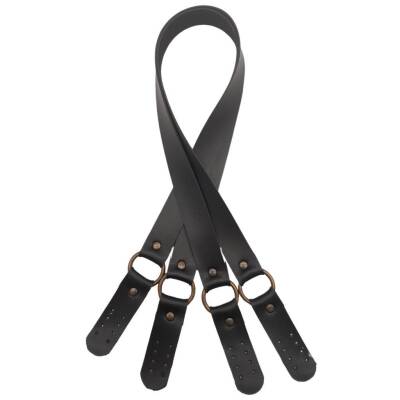 Angel Çanta Aksesuar Haledört Model Suni Deri Çift Sap Siyah Renk Antik Metalli - 1