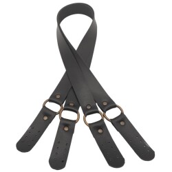 Angel Çanta Aksesuar Haledört Model Suni Deri Çift Sap Siyah Renk Antik Metalli - 2