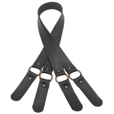 Angel Çanta Aksesuar Haledört Model Suni Deri Çift Sap Siyah Renk Antik Metalli - 2