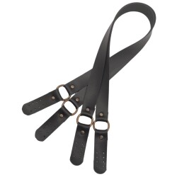 Angel Çanta Aksesuar Haledört Model Suni Deri Çift Sap Siyah Renk Antik Metalli - 3