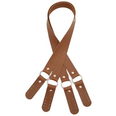 Angel Çanta Aksesuar Haledört Model Suni Deri Çift Sap Taba Renk Gümüş Metalli - 1