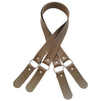 Angel Çanta Aksesuar Haledört Model Suni Deri Çift Sap Vizon Renk Gümüş Metalli - 2