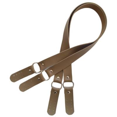 Angel Çanta Aksesuar Haledört Model Suni Deri Çift Sap Vizon Renk Gümüş Metalli - 3