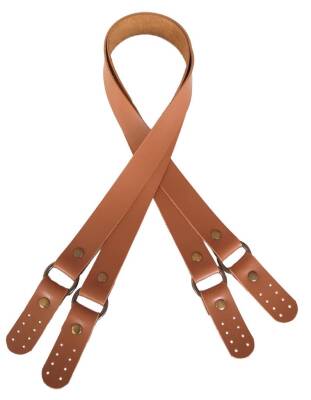 Angel Çanta Aksesuar Haledört Model Taba Tek Kat Kalın Suni Deri Çift Sap Antik Metalli - 1