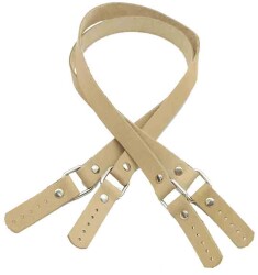 Angel Çanta Aksesuar Ham (Doğal) Renk Karedört Model Gerçek Deri Çanta Sapı (Gümüş Metal) - Angel Çanta Aksesuar