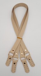 Angel Çanta Aksesuar Ham Doğal Renk Karedört Model Gerçek Deri Çanta Sapı Light Gold Metal - Angel Çanta Aksesuar