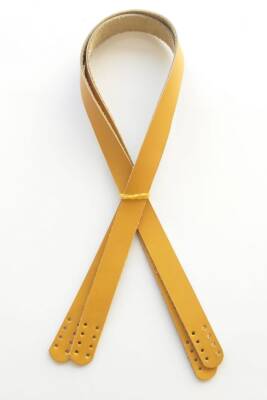 Angel Çanta Aksesuar Hardal Renk Gerçek Deri 70X2 Cm Çift Sap - 1