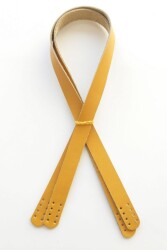 Angel Çanta Aksesuar Hardal Renk Gerçek Deri 70X2 Cm Çift Sap - Angel Çanta Aksesuar