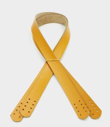 Angel Çanta Aksesuar Hardal Renk Gerçek Deri 70X2.3 Cm Çift Sap - Angel Çanta Aksesuar