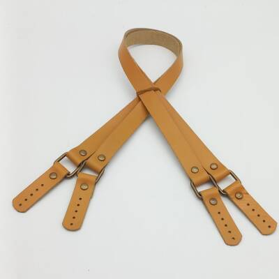 Angel Çanta Aksesuar Hardal Renk Karedört Model Gerçek Deri Çanta Sapı (Antik Metal) - 1