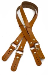 Angel Çanta Aksesuar Karedört Model Gerçek Deri Hardal Sarı Renk Çanta Sapı Light Gold Metal - Angel Çanta Aksesuar