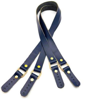 Angel Çanta Aksesuar Karedört Model Gerçek Deri Lacivert Renk Çanta Sapı Light Gold Metal - 1