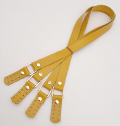 Angel Çanta Aksesuar Karedört Model Gerçek Deri Limon Küfü Renk Çanta Sapı Light Gold Metal - 3