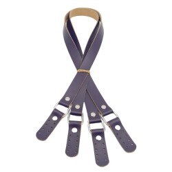 Angel Çanta Aksesuar Karedört Model Gerçek Deri Mor Renk Çanta Sapı Gümüş Metal - 2